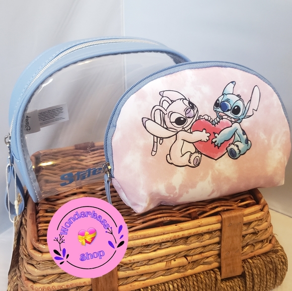 Disney Stitch and Angel Cosmetic Toiletries Makeup Bag / Case. 2 in 1. - Picture 2 of 5